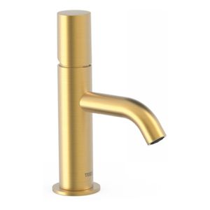 Wastafelkraan Tres Study | Opbouw | Mengkraan | Standaard model | 1-knop | Rond | 24k Goud mat