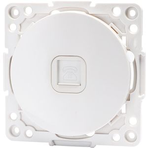 Telefoon Stopcontact - Wandcontactdoos - Aigi Jura - Inbouw - Rond - Kunststof - 1-voudig RJ11 - Wit