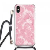 Abstract Painting Pink: iPhone XS Max Transparant Hoesje met koord