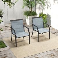 2-Delige Terrasstoelen Buitenstoelen met Ademende Zitting Ergonomische Rugleuning en Armleuningen Stoelen met Hoge Rugleuning 2-Delige Terrasstoelen Buitenstoelen met Ademende Zitting Ergonomische Rugleuning en Armleuningen Stoelen met Hoge Rugleuning