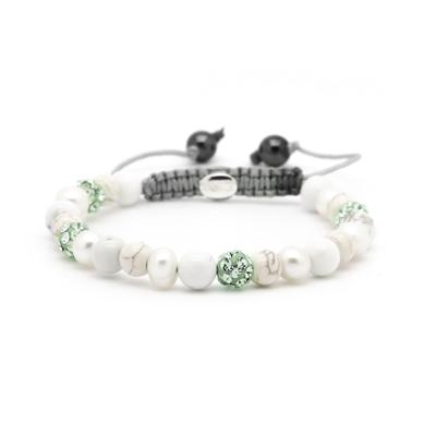 Karma Armband Spiral Bright Leaf Green Crystal