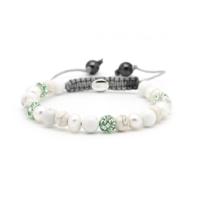 Karma Armband Spiral Bright Leaf Green Crystal