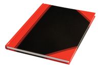 Notitieboek zwart/rood A4 lijn 70gr 96vel - thumbnail