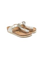 Birkenstock Kids sandales Gizeh métallisées - Gris