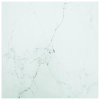 Tafelblad marmerontwerp 6 mm 70x70 cm gehard glas wit