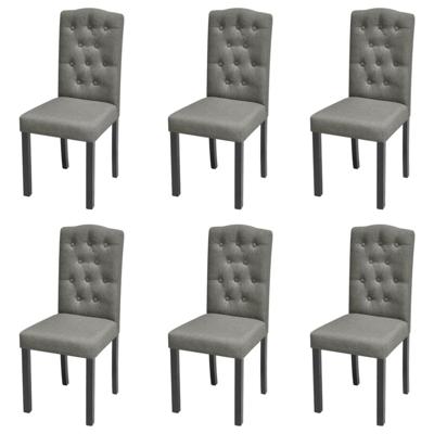 Eetkamerstoelen 6 st stof grijs