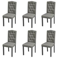 Eetkamerstoelen 6 st stof grijs