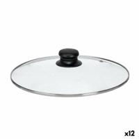 Pannedeksel Kinvara CN-SW1304-26CM CN-SW1304-26CM Transparant Zilverkleurig Zilver Metaal Glas Roestvrij staal Kristal Staal 26