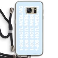 Hotline bling blue: Samsung Galaxy S7 Transparant Hoesje met koord