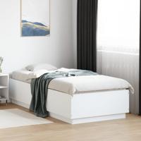 Bedframe met LED-verlichting bewerkt hout wit 100x200 cm