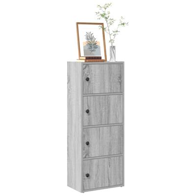 Boekenkast 40x24x102 cm bewerkt hout grijs sonoma eikenkleurig