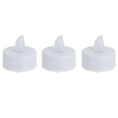 6x stuks Led theelichtjes/waxinelichtjes wit glitter