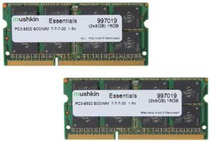 Mushkin SO-DIMM 16GB DDR3 Essentials geheugenmodule 2 x 8 GB 1066 MHz