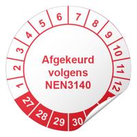 Keuringssticker afgekeurd volgens NEN 3140 - 40 mm - 300 stuks (op rol)