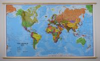 Wereldkaart 68PH-zvl Politiek, 196 x 120 cm | Maps International - thumbnail