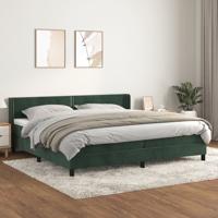 Boxspring met matras fluweel donkergroen 200x200 cm