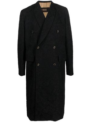 Uma Wang manteau croisé à effet velours - Noir