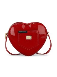 Dolce & Gabbana Kids sac à main Heart à fini verni - Rouge