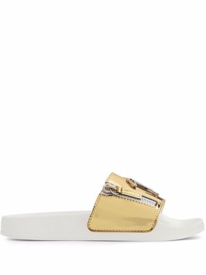 Giuseppe Zanotti claquettes Brett Zip - Or