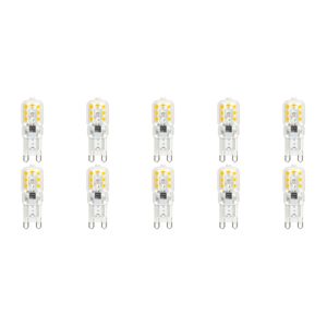 LED Lamp 10 Pack - Velvalux - G9 Fitting - Dimbaar - 3W - Warm Wit 3000K - Transparant | Vervangt 32W