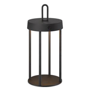 Draadloze Oplaadbare LED Tafellamp - Binnen & Buiten - Dimbaar - ø12.8 x 28.4 cm - Warmwit licht - 3000mAh - Zwart