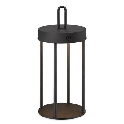 Draadloze Oplaadbare LED Tafellamp - Binnen & Buiten - Dimbaar - ø12.8 x 28.4 cm - Warmwit licht - 3000mAh - Zwart