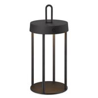 Draadloze Oplaadbare LED Tafellamp - Binnen & Buiten - Dimbaar - ø12.8 x 28.4 cm - Warmwit licht - 3000mAh - Zwart