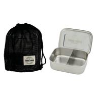 Yummii Yummii - Bento Lunchbox Groot met 2 Compartimenten - Roestvast Staal - Zilver