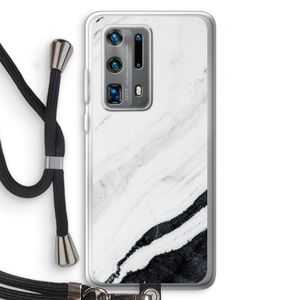 Elegante marmer: Huawei P40 Pro Plus Transparant Hoesje met koord