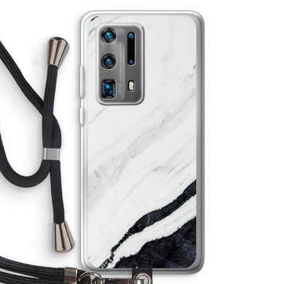 Elegante marmer: Huawei P40 Pro Plus Transparant Hoesje met koord