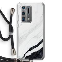 Elegante marmer: Huawei P40 Pro Plus Transparant Hoesje met koord