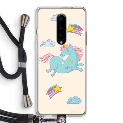 Vliegende eenhoorn: OnePlus 8 Transparant Hoesje met koord