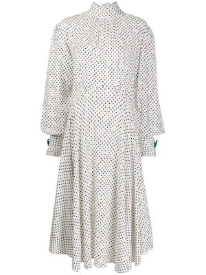 Christopher Kane robe mi-longue à pois - Blanc