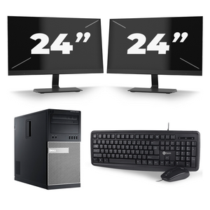 Dell Optiplex 7010 Micro Tower - Intel Core i7-3e Generatie - 16GB RAM - 512GB SSD - Windows 10 + 2x 24 inch Monitor