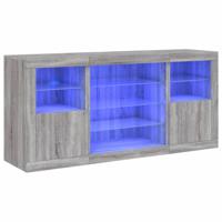 vidaXL Dressoir met LED-verlichting 142,5x37x67 cm grijs sonoma - thumbnail