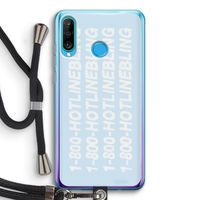 Hotline bling blue: Huawei P30 Lite Transparant Hoesje met koord