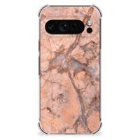 Google Pixel 9 Pro XL Anti-Shock Hoesje Marmer Oranje