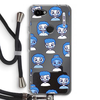 Gezichtjes: Pixel 3a Transparant Hoesje met koord