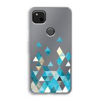 Gekleurde driehoekjes blauw: Google Pixel 4a Transparant Hoesje