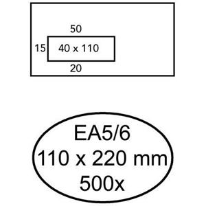 500 Zelfklevende enveloppen met venster links EA5/6 110 x 220 mm
