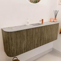 Toiletmeubel Mondiaz Joya Dlux | 123.2 cm | Meubelkleur Dusk | Faye wastafel Glace Wasbak Midden | 1 kraangat