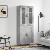 Hoge kast 69,5x34x180 cm bewerkt hout betongrijs