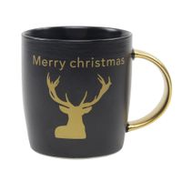 1x stuks kerst thema mokken/bekers zwart/goud Merry Christmas 350 ml