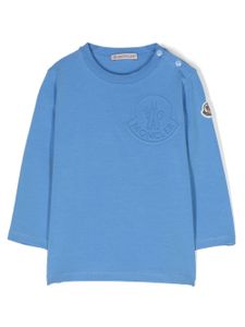 Moncler Enfant sweat à logo embossé - Bleu