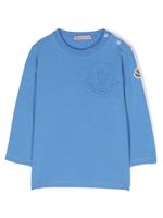 Moncler Enfant logo-embossed crew-neck sweatshirt - Bleu - thumbnail