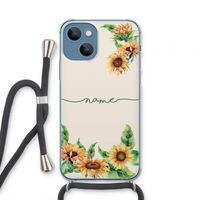 Zonnebloemen: iPhone 13 mini Transparant Hoesje met koord