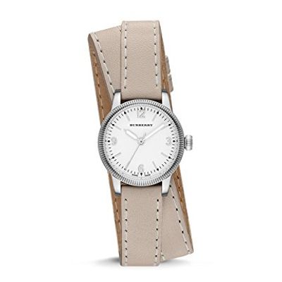 Horlogeband Burberry BU7847 Leder Beige 14mm