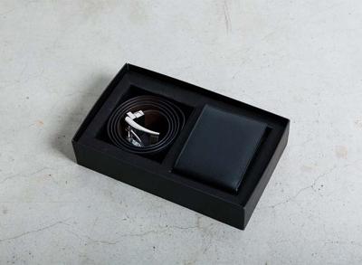 Geschenkset Portemonnee (Bruin) met Omkeerbare Leren Riem (Zwart/Bruin)