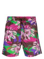 Moncler short de bain fleuri à lien de resserrage - Rose