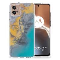Motorola Moto G32 | TPU | Siliconen hoesje | Marble Blue Gold Motorola Moto G32 | TPU | Siliconen hoesje | Marble Blue Gold